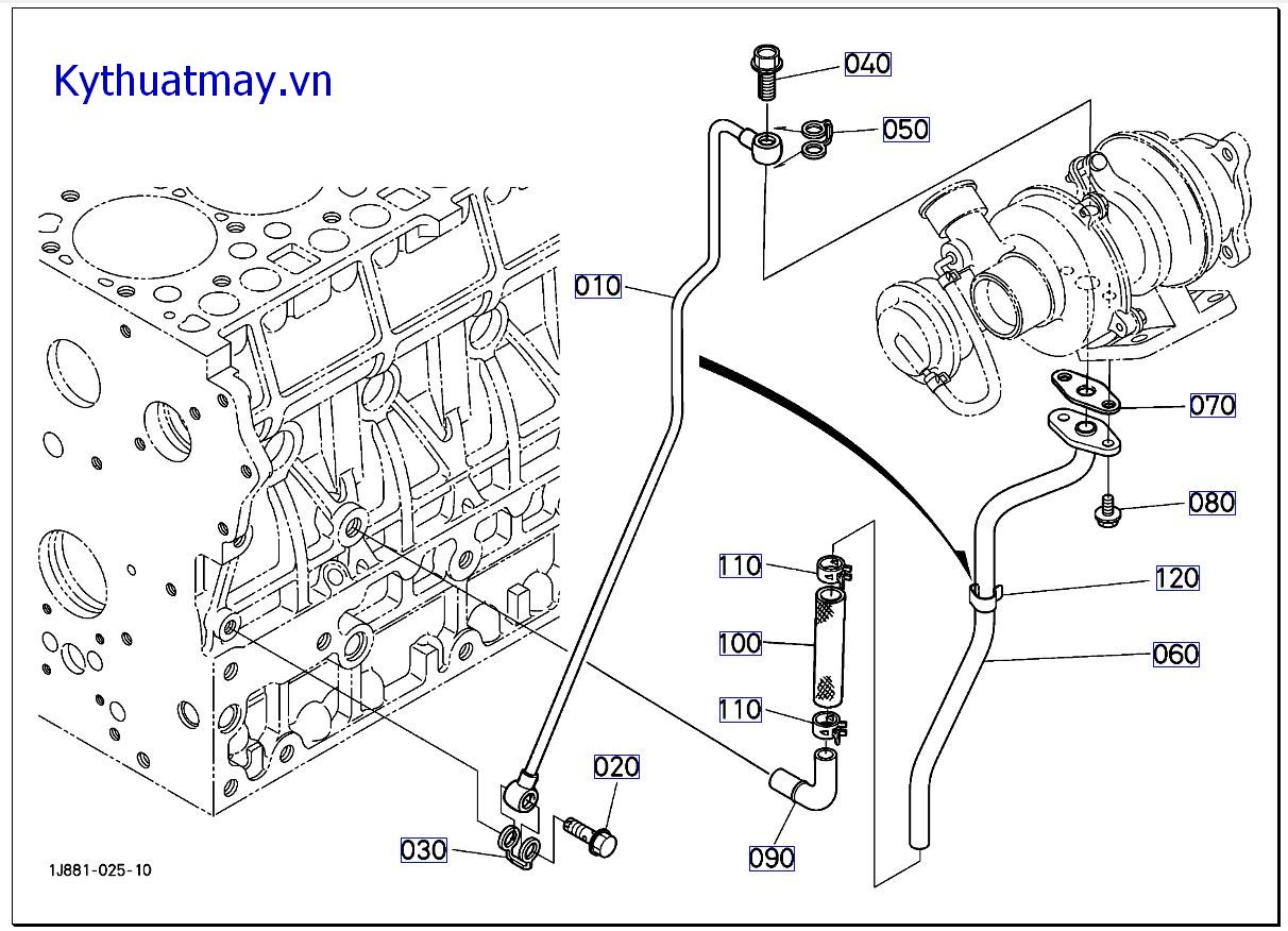 Ống dẫn dầu - bộ phận nén turbo  